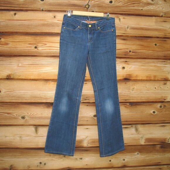 Tory Burch Tory Classic Boot Cut Medium Dark Wash Jeans - Picture 1 of 11
